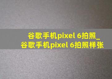 谷歌手机pixel 6拍照_谷歌手机pixel 6拍照样张